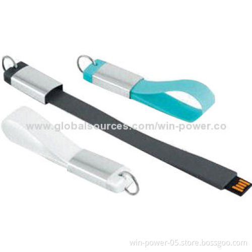 Promotional Lanyard USB Drive, Silicone Material, Full Capacity Grade A Chips, Pantone Match Color